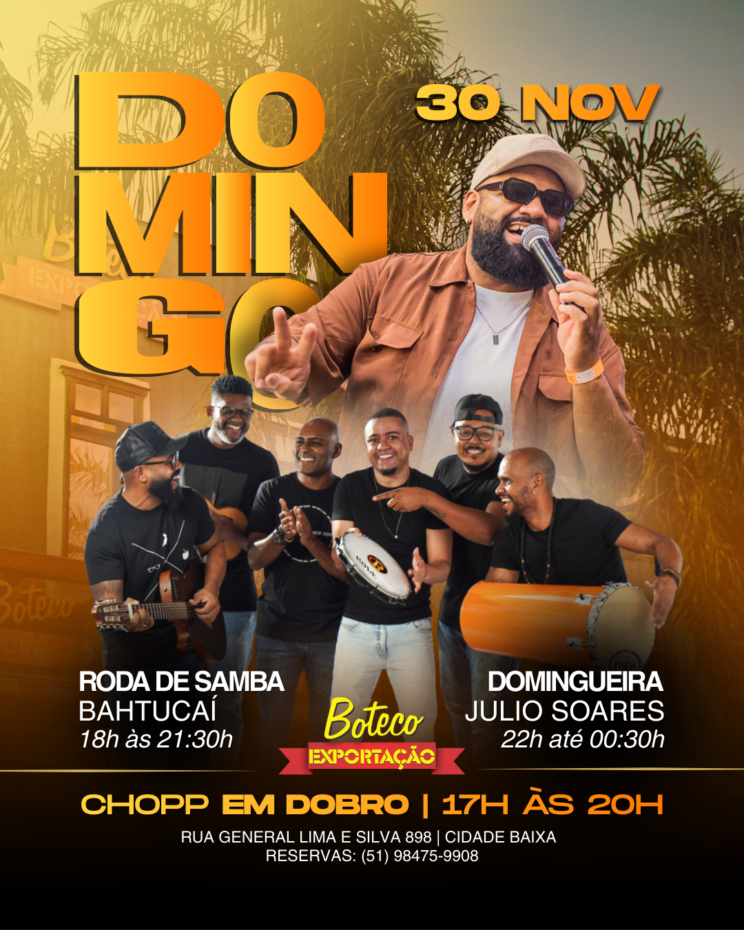 30/11 - Roda de Samba com Bahtucaí  /  Júlio Soares e Banda